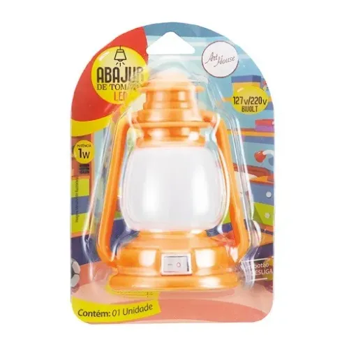 Abajur De Tomada Led Lampiao Art House 1w Iz1224