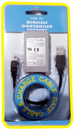 Bateria para Playstation 3 com Cabo para Recarregar