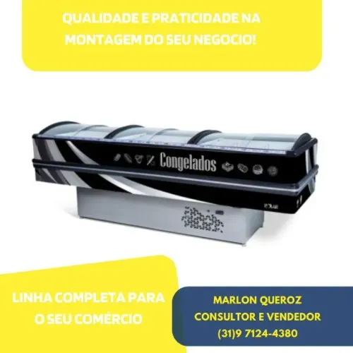 Ilha de Congelados 3M Polar Preta Vidro Curvo