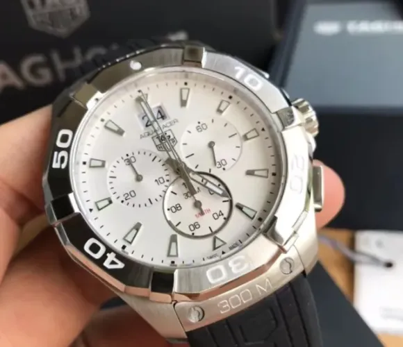 relógio masculino TAG Aquaracer quartzo cronógrafo aço vidro safira
