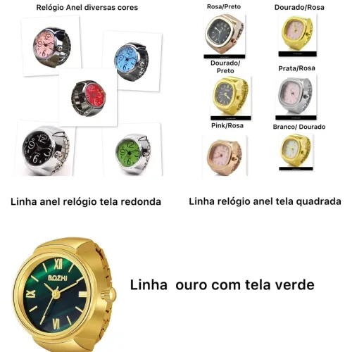 Relógios de Anel - Diversos Modelos e Cores