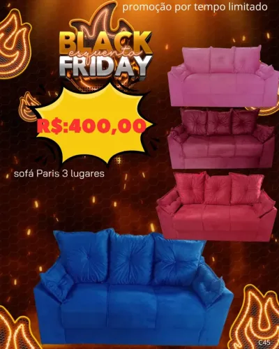 Sofá 3 lugares Tecido Suede lindo várias cores / encomende o seu e pague na entrega 