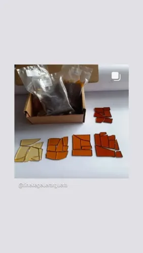 Kit fragmentos de vidros tonalidade ambar para arte/artesanato