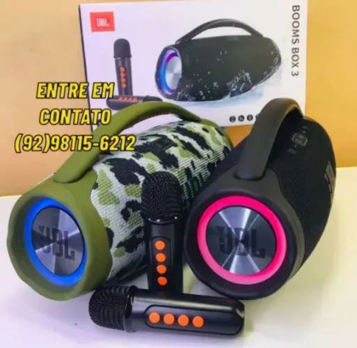 Caixa Jbl Boombox 3 85W + 2 Microfones-Entregas 9h as 22h