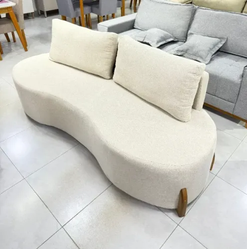 Sofá Living Quattro 2,20m com Almofadas Linho NOVO DE FÁBRICA!