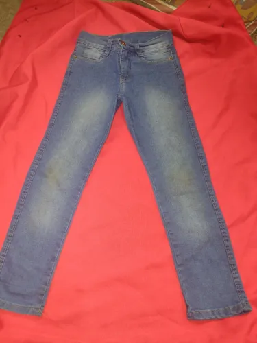 Calça jeans infantil unissex 