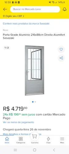 Porta de alumínio sasazaki