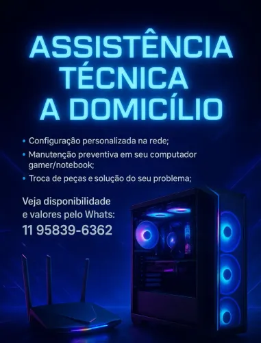 Técnico em informática a domicílio/remoto