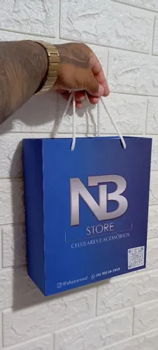 Sacola de papel personalizada para loja de celulares