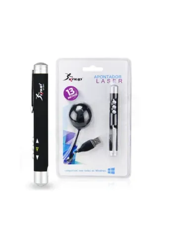 APRESENTADOR DE SLIDE LASER POINT 5 BOTÕES KNUP KP-8001 PRETO