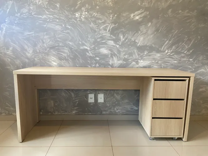 MESA ESCRITÓRIO 1,80m COM GAVETEIRO 3 GAVETAS 100% MDF
