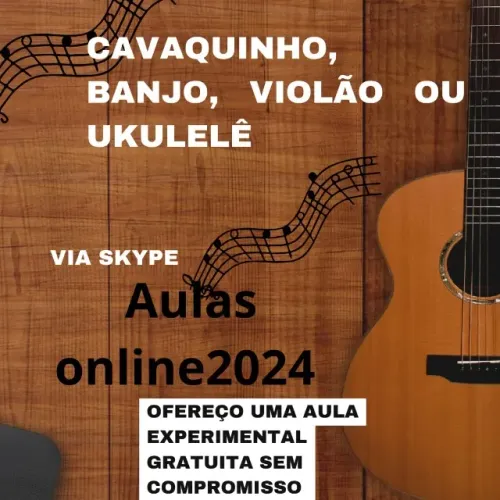 AULAS ONLINE 2026 - Cavaquinho, Ukulele, Banjo e Violão Aprenda sem sair de casa!