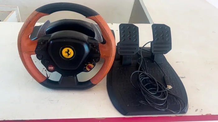 Volante Gamer com Pedais e Câmbio - Estilo Ferrari | Completo