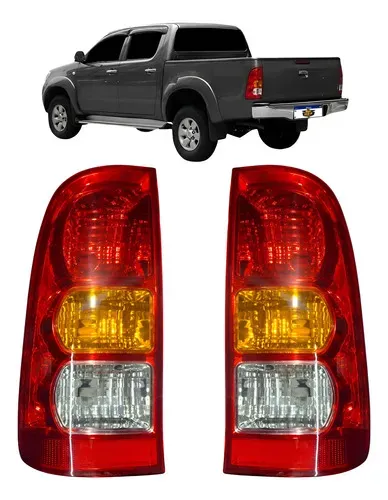 Par Lanterna Traseira Hilux 2005 06 07 08 09 10 2011 Ambos Lados Tricolor