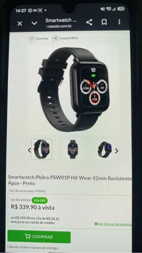 Relógio Smartwatch Philco PSW01p