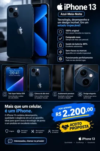 iPhone 13 128gb - Azul Meia Noite