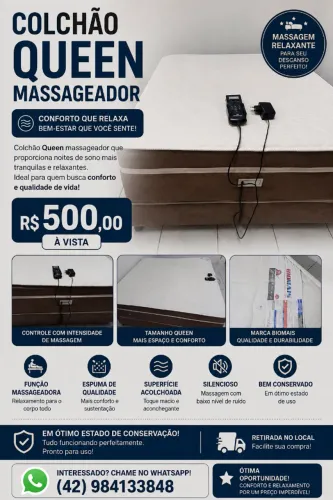 Colchão queen massageador