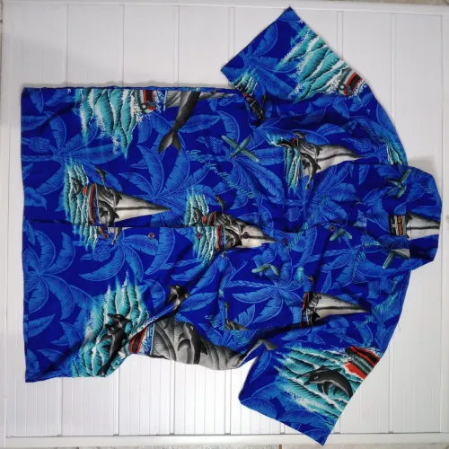 Camisa de praia camisa estampa de praia camisa azul de praia camisa masculina 