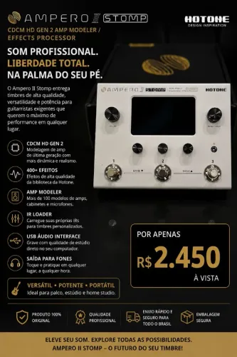 Pedaleira ampero 2 stomp/ nova