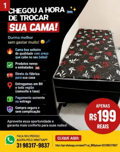 Cama box solteiro 