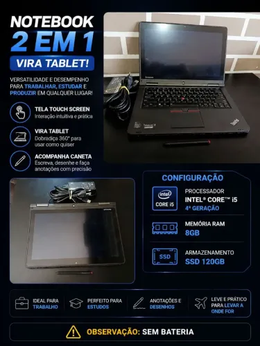 Notebook Lenovo ThinkPad Yoga 12 que vira Tablet!