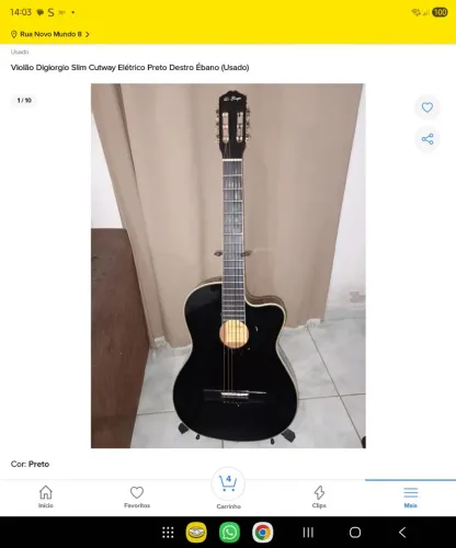 Violão Di Giorgio Slim Cutaway Elétrico 