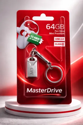Pen Drive 64GB MasterDrive - Mini Premium USB 2.0 - Resposta rápida ZAP