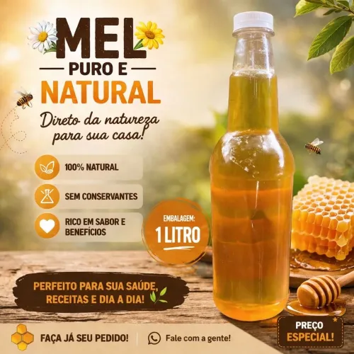 Mel 100% Natural sem conservante. 