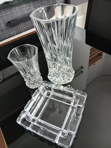 Vaso e cinzeiro de cristal grosso pix ...desapego