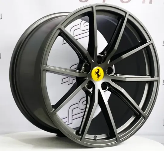 Jogo de Roda Ferrari 488 Grafite Brilhante 5x114 - 20x9 e 20x11 Offset 35 e 45 (Nv)