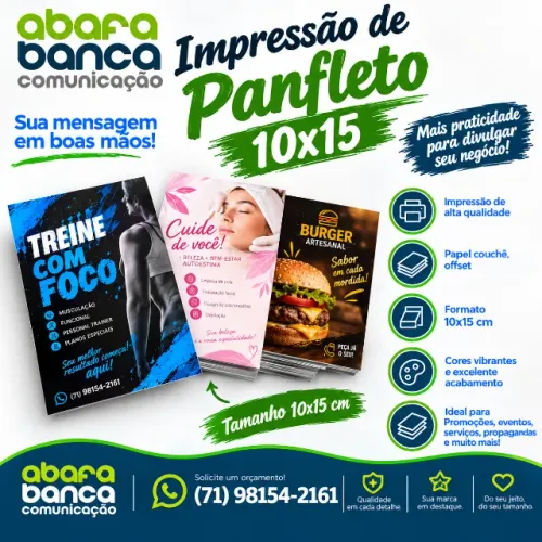 Panfleto Personalizado 10x15cm 4x0 - 100 unid