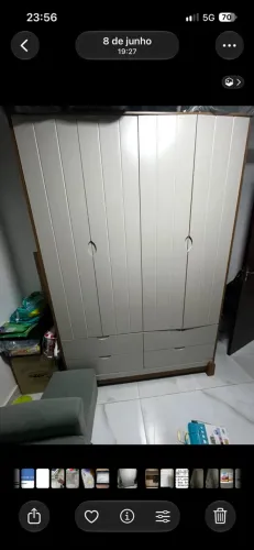 Guarda Roupa Infantil Lótus Liso 4 Portas Areia Savana