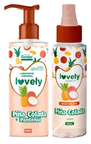 Hidratante corporal + body splash pina colada lovely