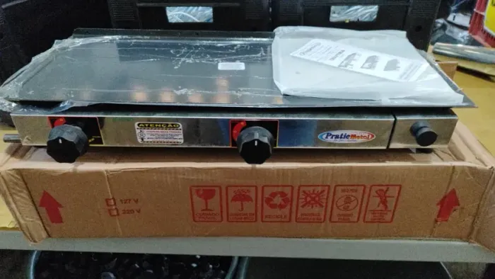Chapa industrial profissional INOX, 70x30, NOVA, garantia e entrega GRÁTIS*