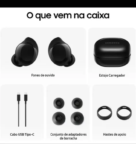 Fone Samsung Galaxy Buds core preto na caixa lacrado