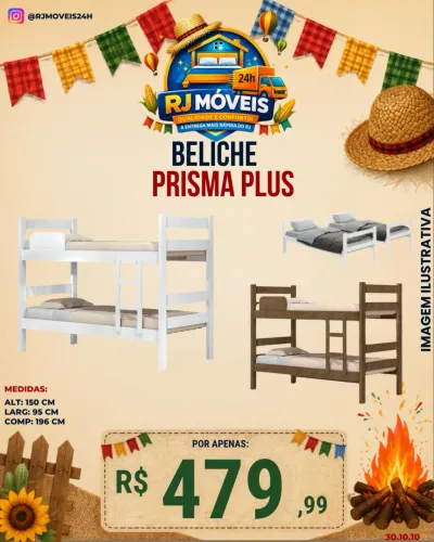 ? 479,99 - PROMOÇÃO- beliche prisma plus / direito de fábrica novo
