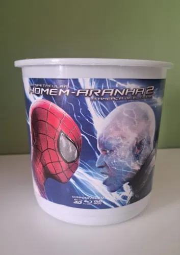 Balde Pipoca Promocional O Espetacular Homem-Aranha 2 - A Ameaça de Electro - Brinde