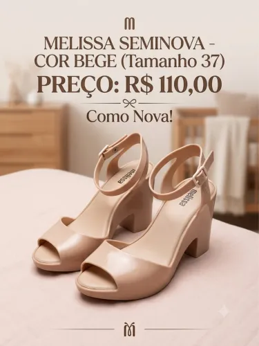 Sandália Melissa feminina, na cor bege, tam. 37