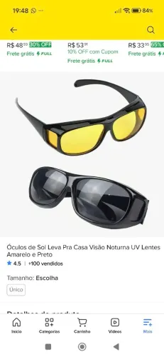 Óculos Uv HD Vision ( 2 óculos )