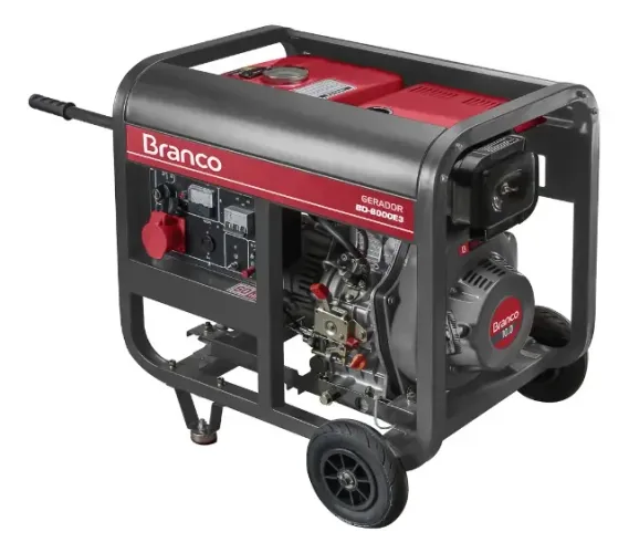 Gerador Branco BD-8000 E3 380V 8000W trifásico com tecnologia AVR