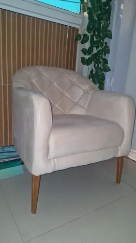 Poltrona Ferradura Bege Claro - Conjunto com 8 unidades