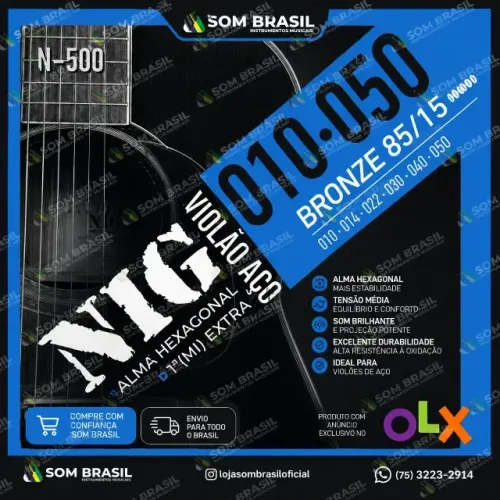 Encordoamento Violão Aço Nig 010/050 - N500