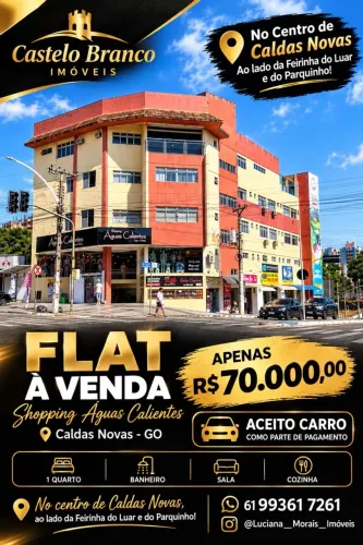 Vendo ou troco flat no centro de Caldas novas