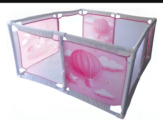 Cercadinho Quadrado Balão E Girafa - Styll Baby Cor Rosa