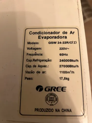Placa evaporadora Ar Condicionado Gree 24000 Btus Gsw24-22rci Quente/frio