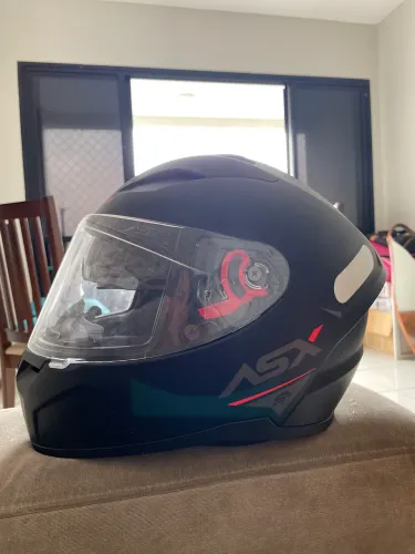 Capacete Moto Asx City Solid Sv Visor Solar Cores Cor Preto Grafite Fosco 