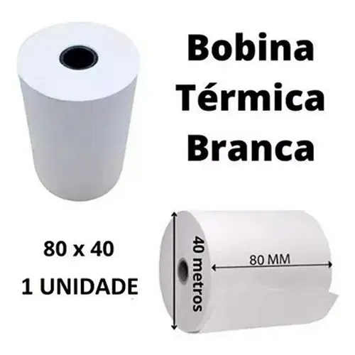 Bobina Térmica 80x40 Rio Branco (Papel Oji) - 1 Rolo