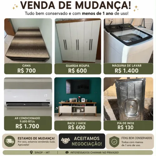 Vendo móveis, motivo mudança