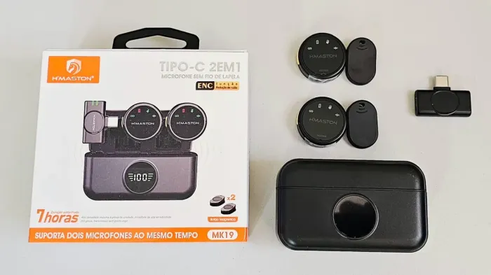 Microfone de Lapela Duplo