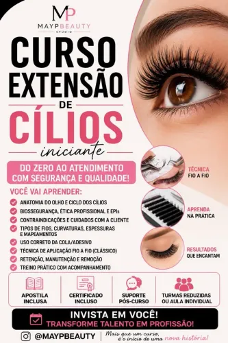 Curso presencial de extensão de cílios